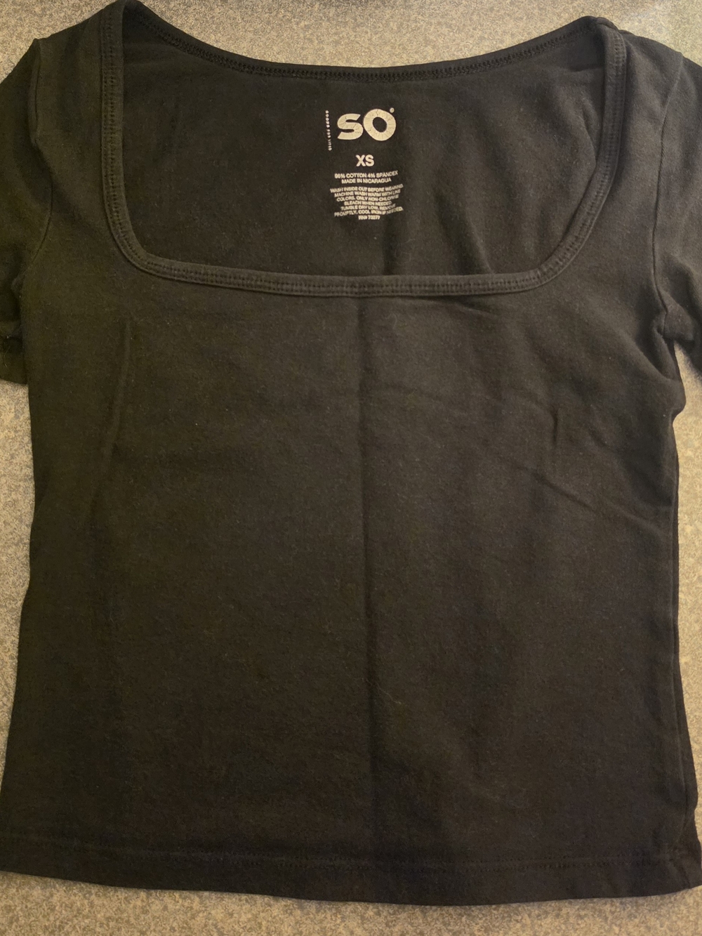 SO Black Square Neck Tank Top